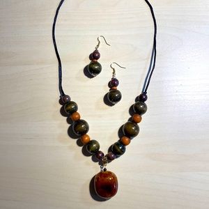 Womens afrocentric necklace and earrings